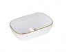 AQUAFORM - umywalka nablatowa MALAGA GOLDEN LINE owalna 46x33 cm, kolor biały i złoty rant  AQ.448-0151246